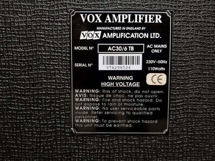 Vox AC 30 / 6TB -Top Boost Model Made in UK - VOX