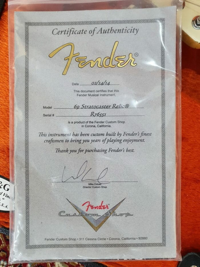 Fender Custom Shop Stratocaster ’69 Relic Aged Vintage White – Bild 12