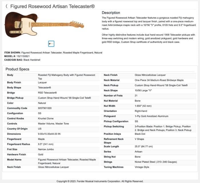 Fender Custom Shop Figured Rosewood Artisan Telecaster - 14 Fender Custom Shop Figured Rosewood Artisan Telecaster 2016 – Bild 15