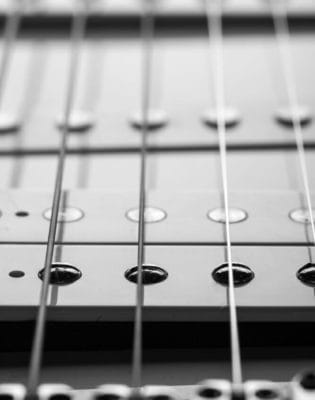 Macro of electric guitar strings